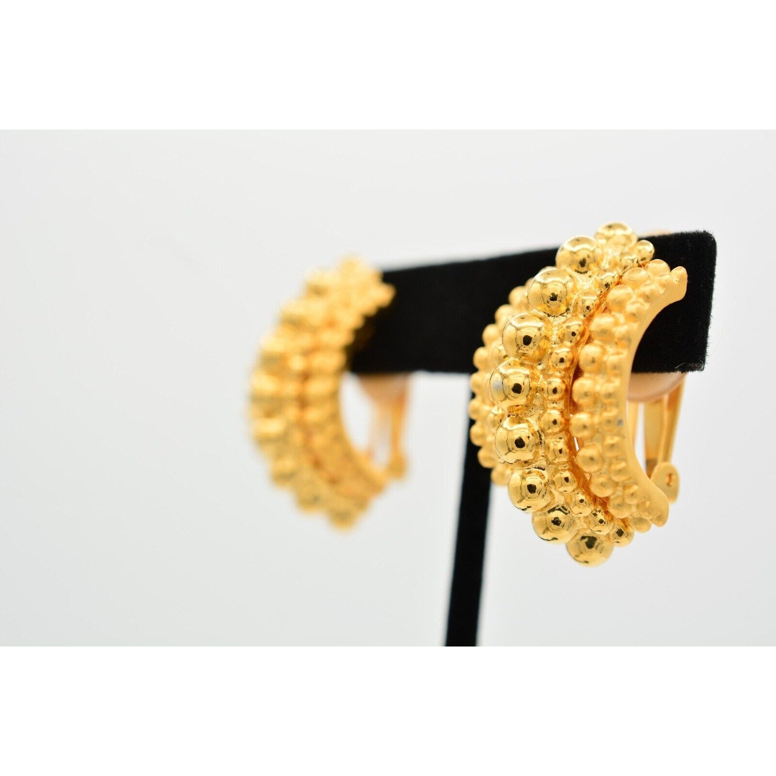 Vintage Bold Brushed Gold Earrings