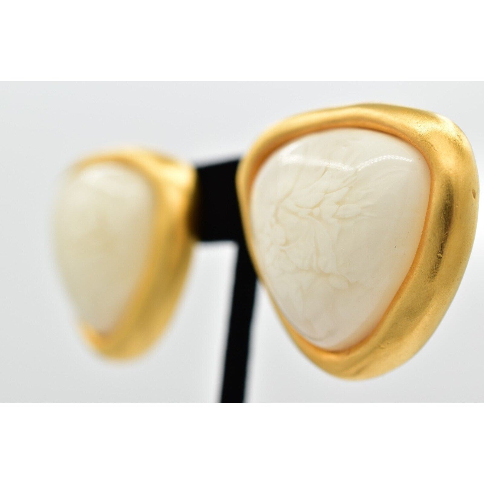 Givenchy Matte Gold Cabochon Earrings