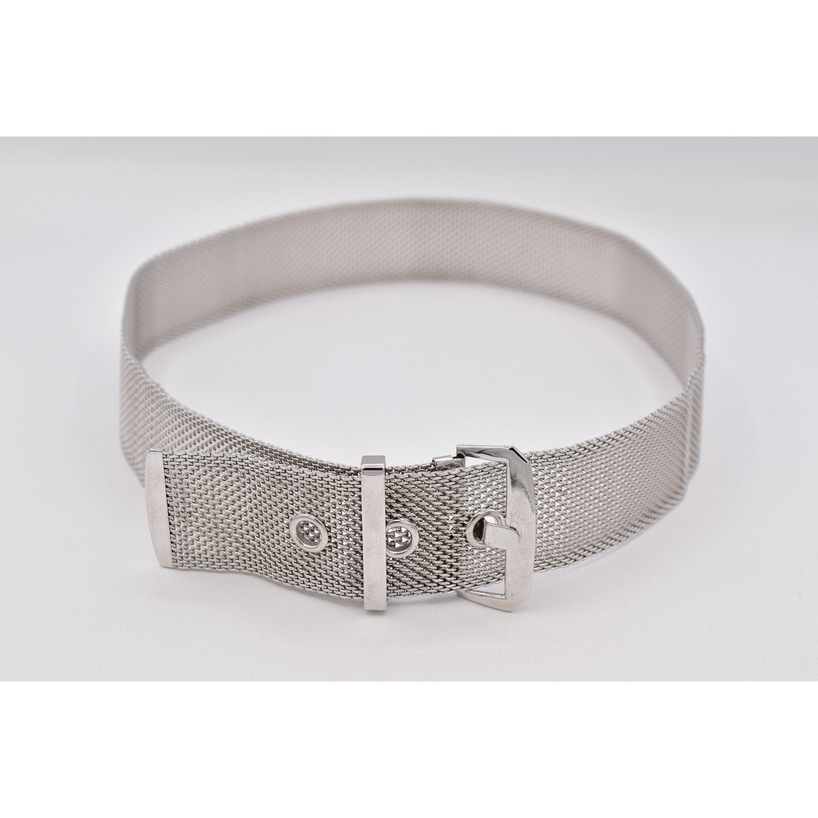 Vintage Silver Tone Metal Mesh Belt