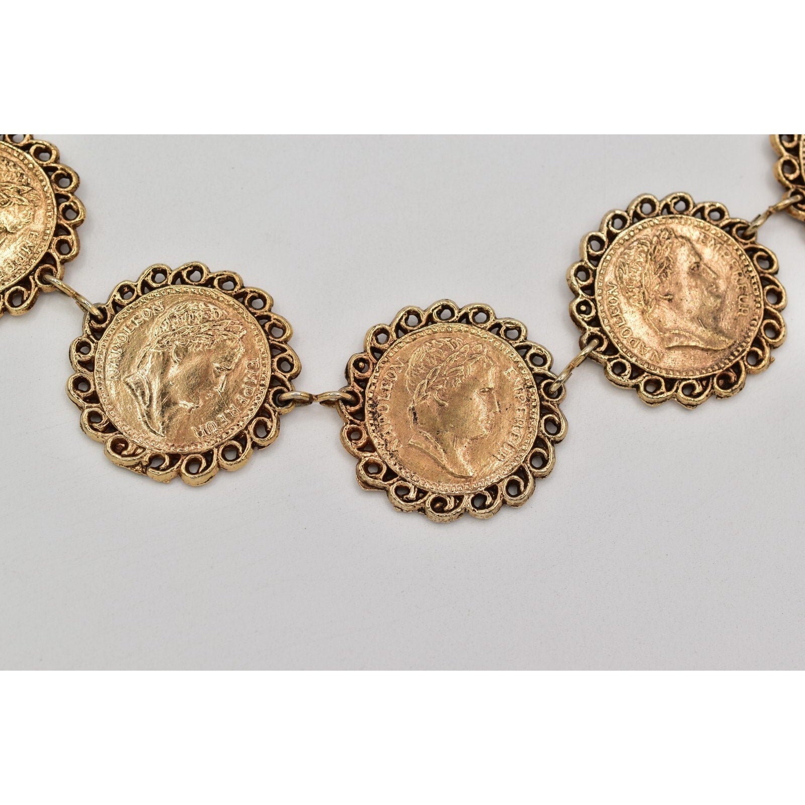 Vintage Gold Napoleon Coin Chain Belt