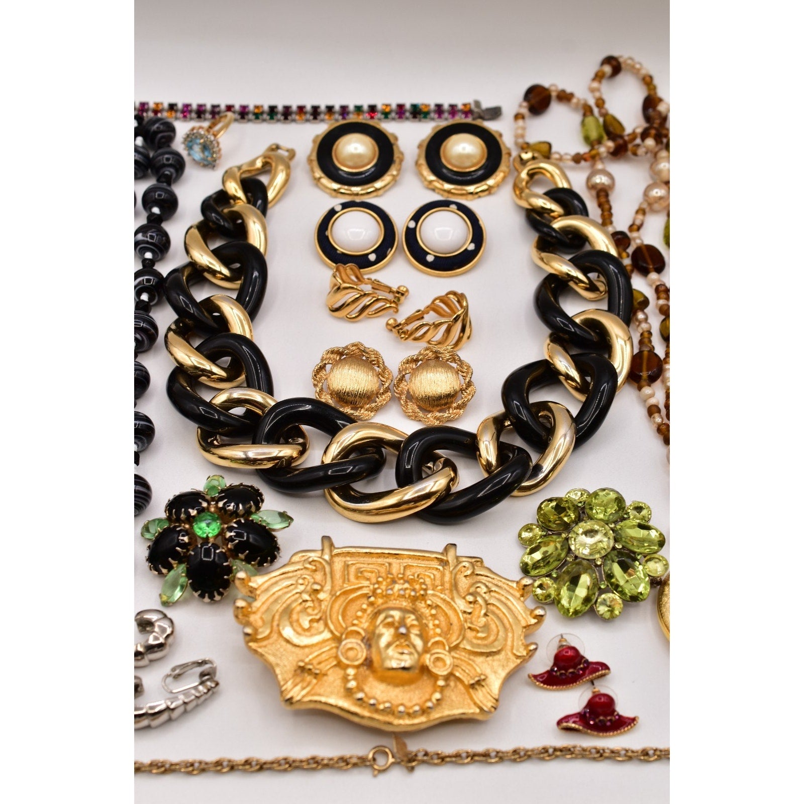 Vintage Jewelry Lot Givenchy KJL Joan Rivers Trifari Monet Robert Rose 80s J223