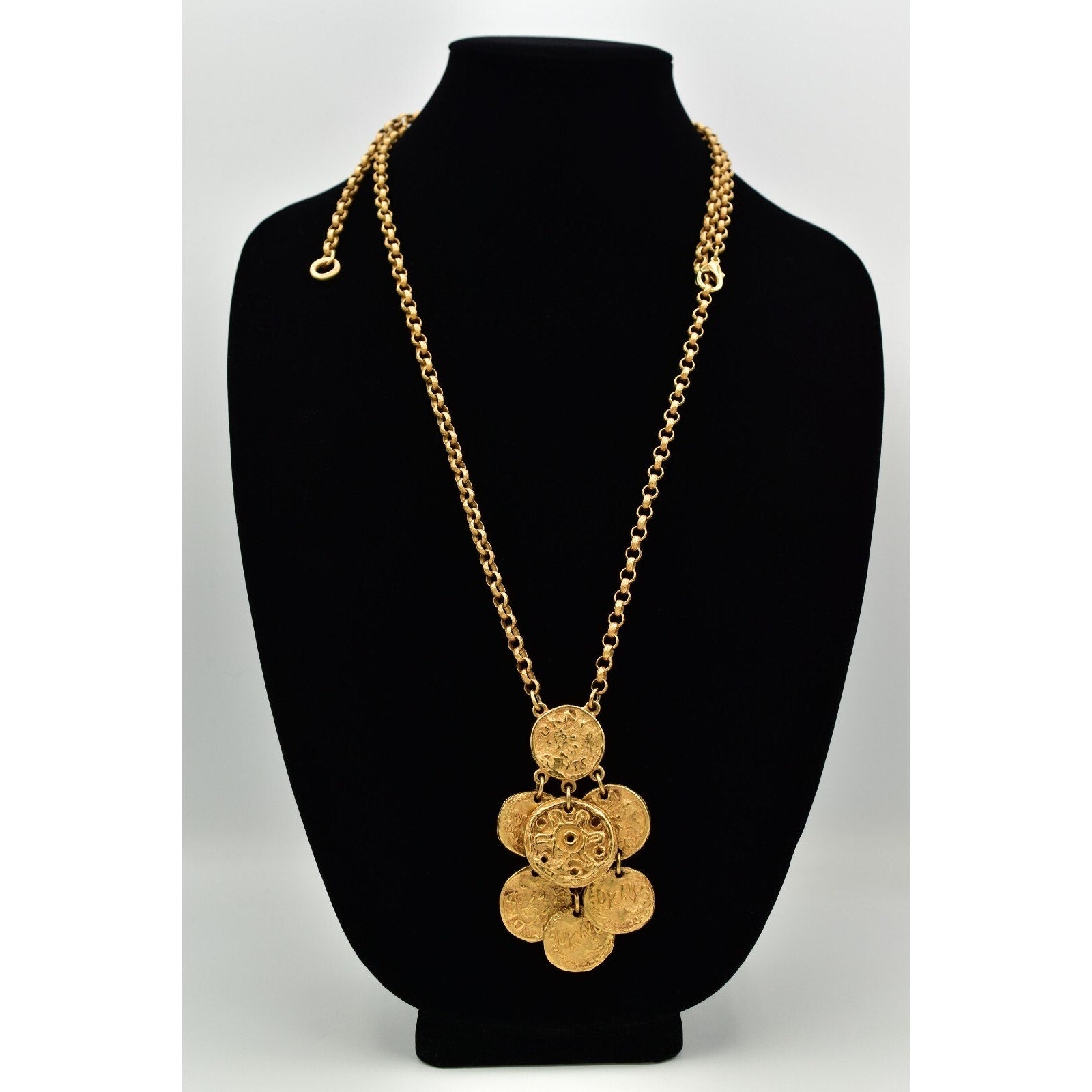 DKNY Etruscan Medallion Coin Necklace