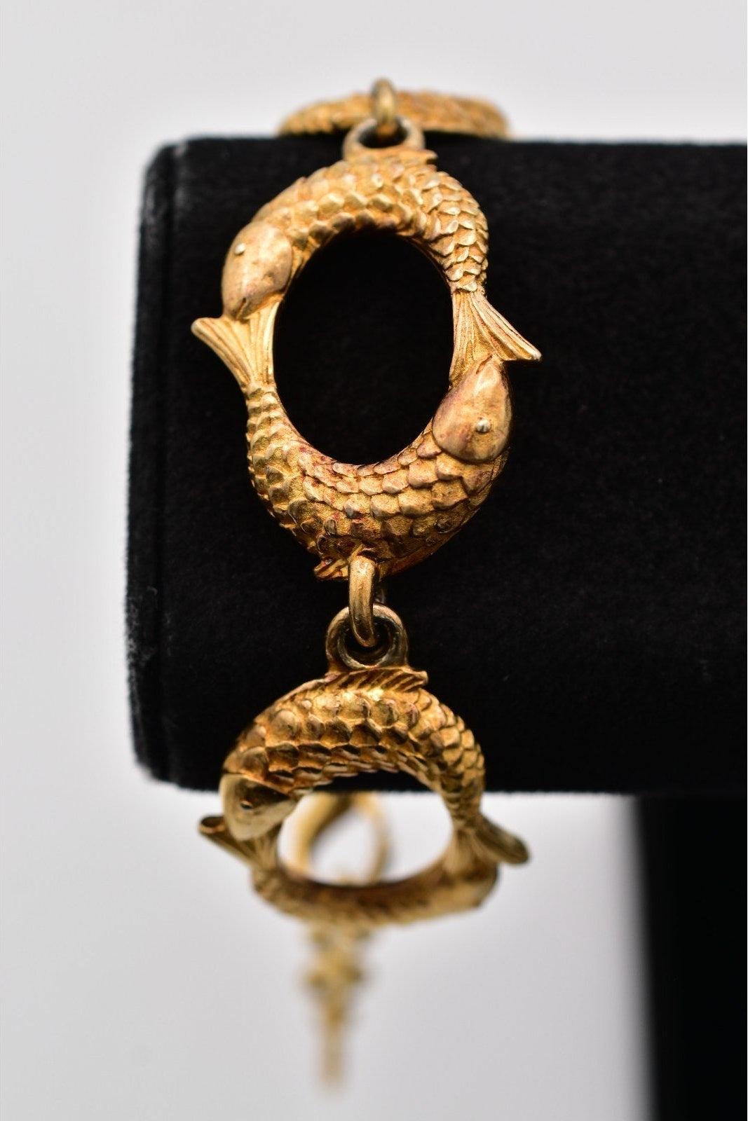 Givenchy Vintage Gold Koi Fish Link Bracelet