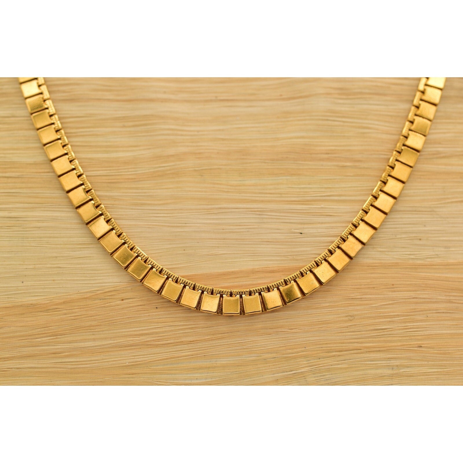 Monet Flat Chain Gold Polished Necklace