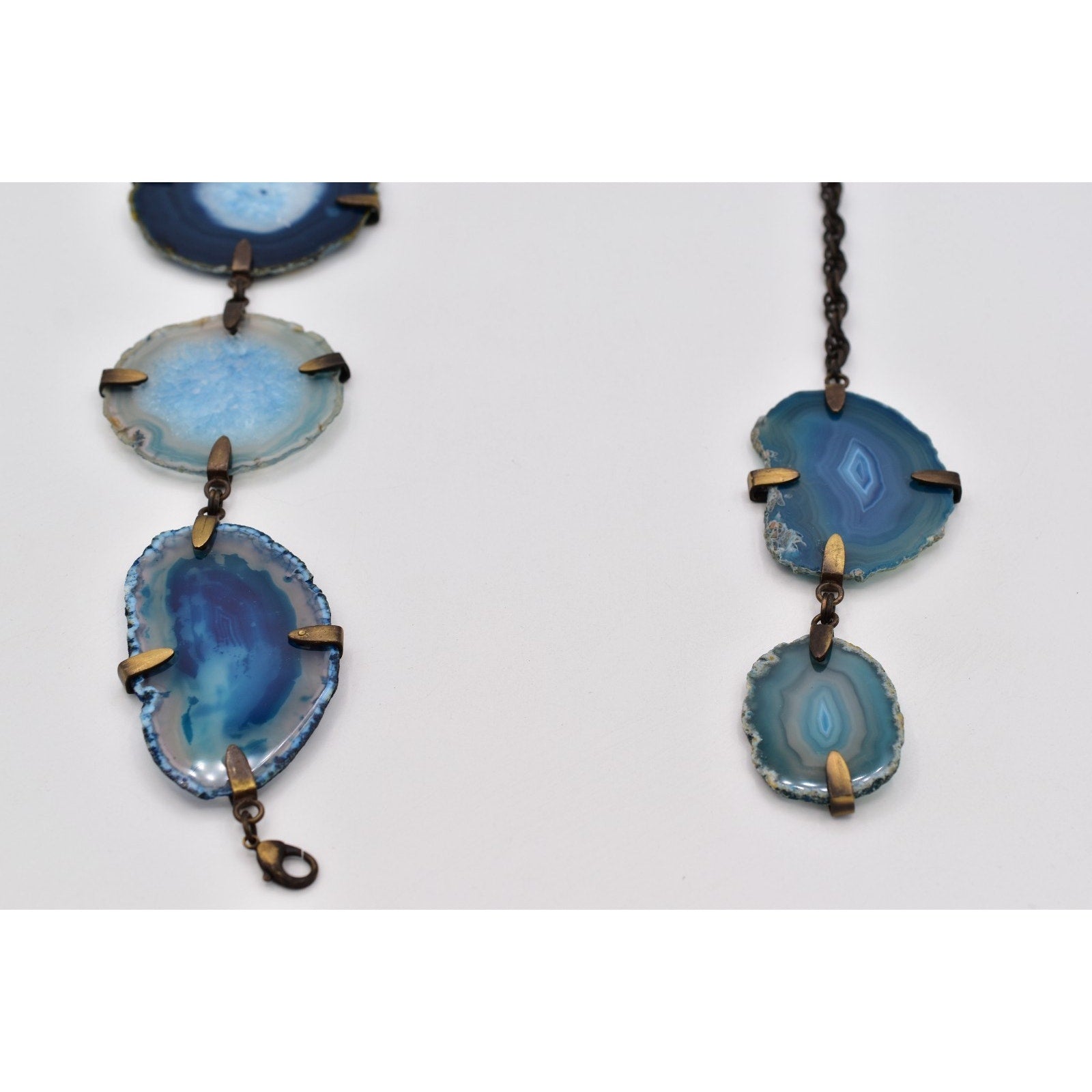 Vintage Blue Agate Slice Linked Belt