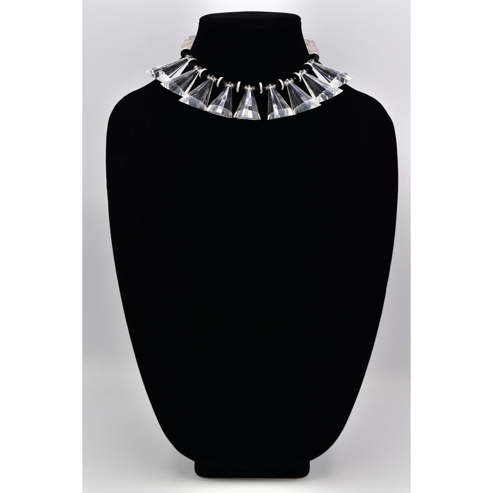 Vintage Clear Lucite Acrylic Statement Necklace