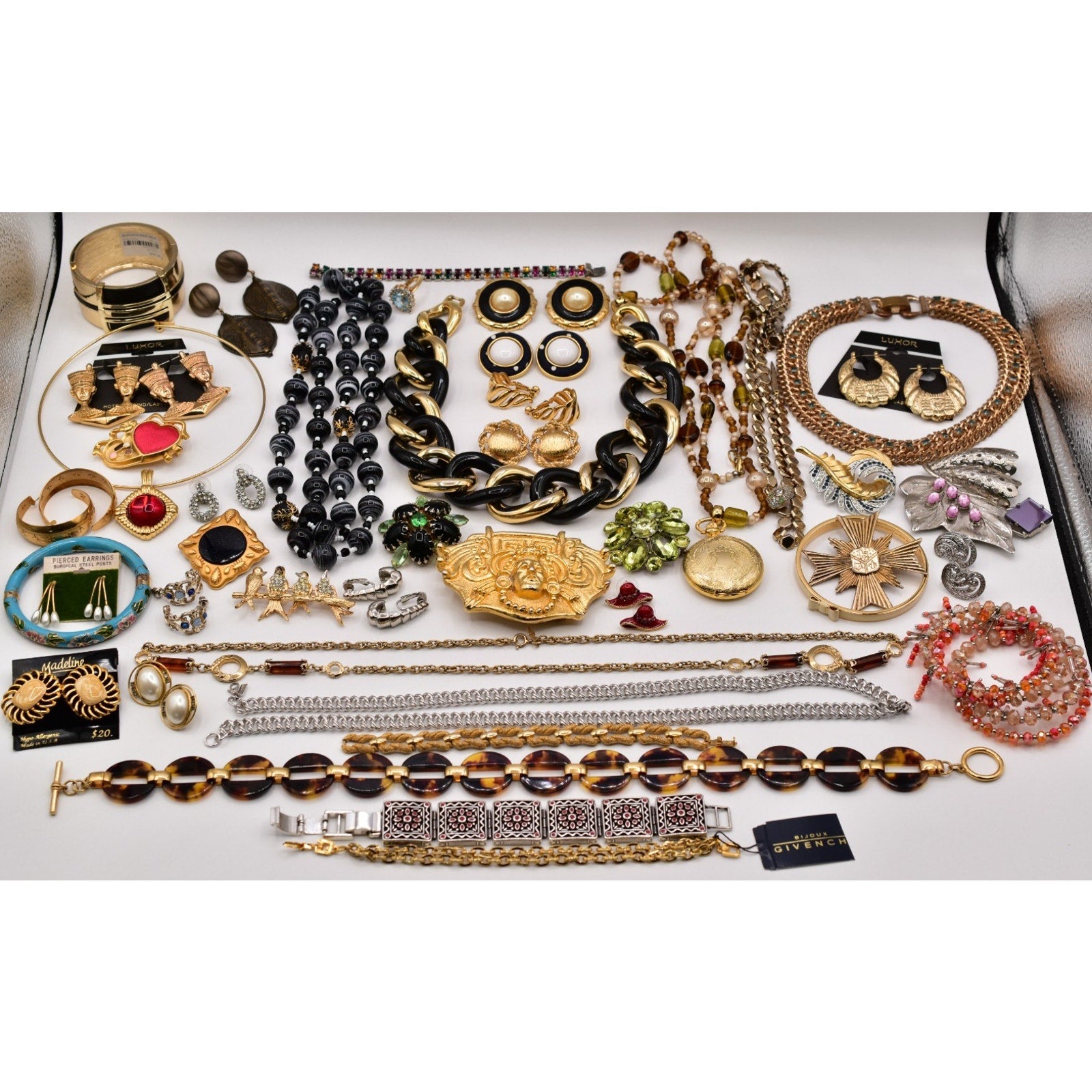 Vintage Jewelry Lot Givenchy KJL Joan Rivers Trifari Monet Robert Rose 80s J223