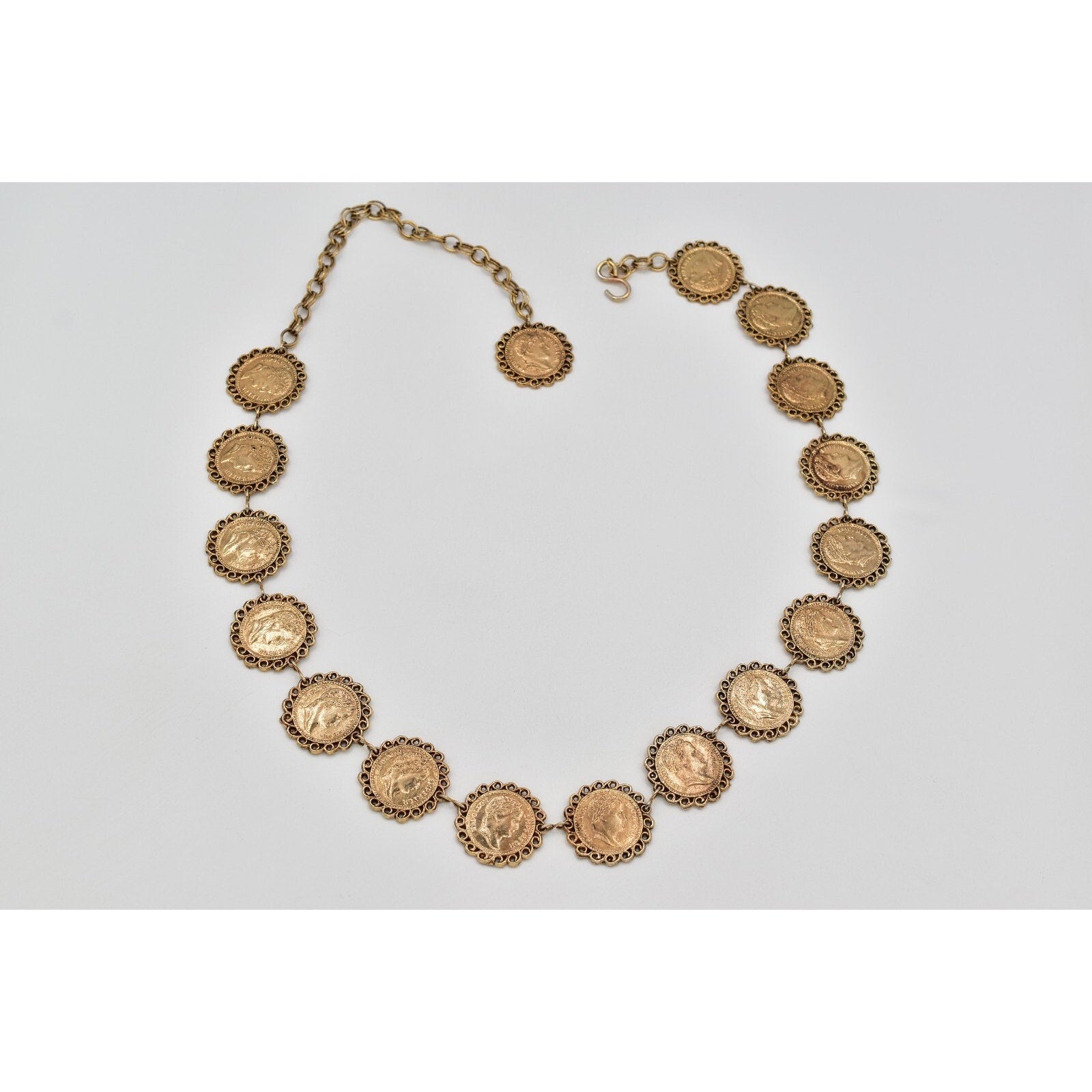 Vintage Gold Napoleon Coin Chain Belt