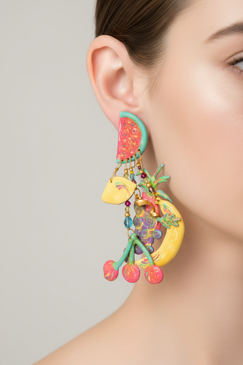 Lunch at The Ritz Tropical Fruit Earrings