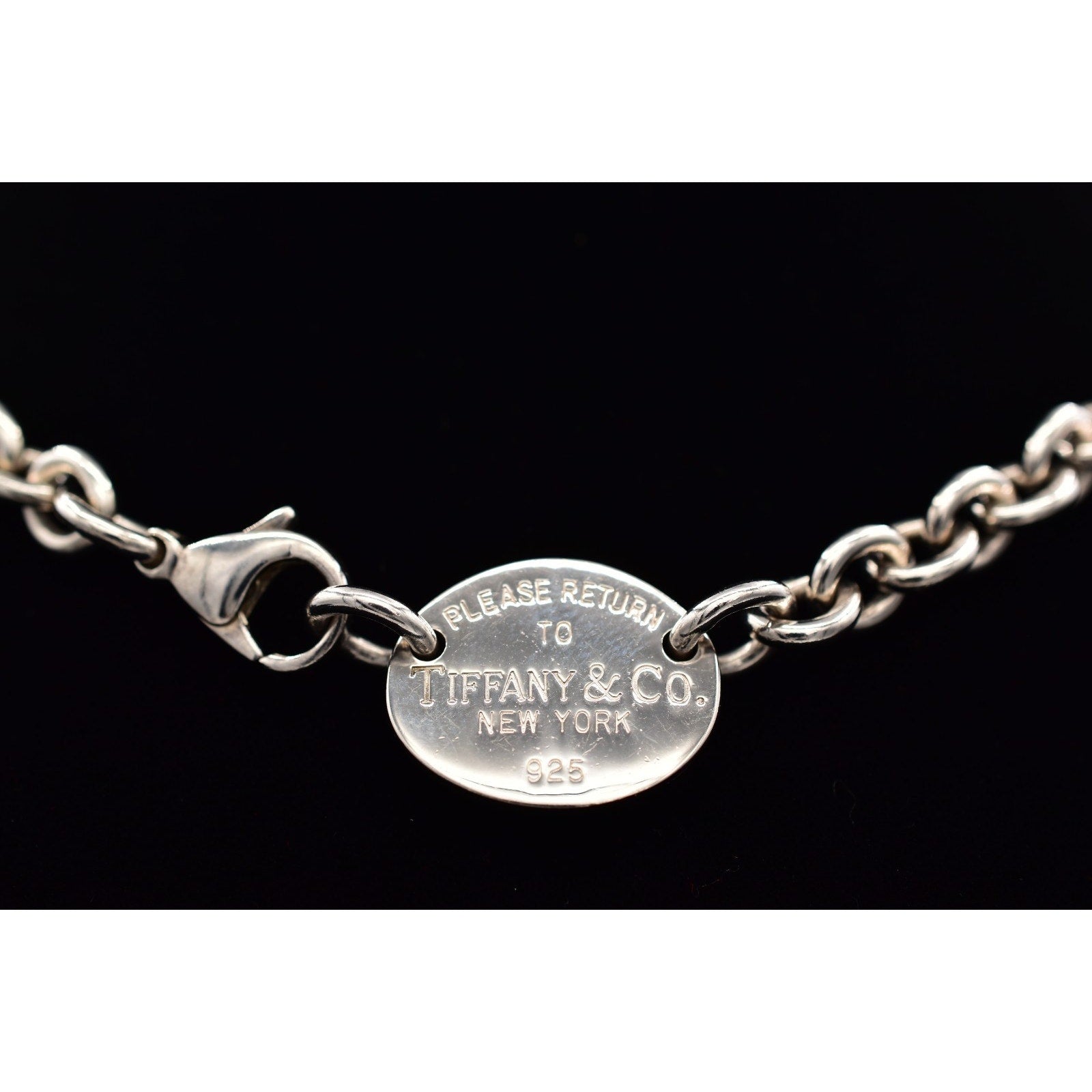 Tiffany & Co. Vintage Please Return To Tiffany Oval Tag Necklace 15.5" 925 Y2K