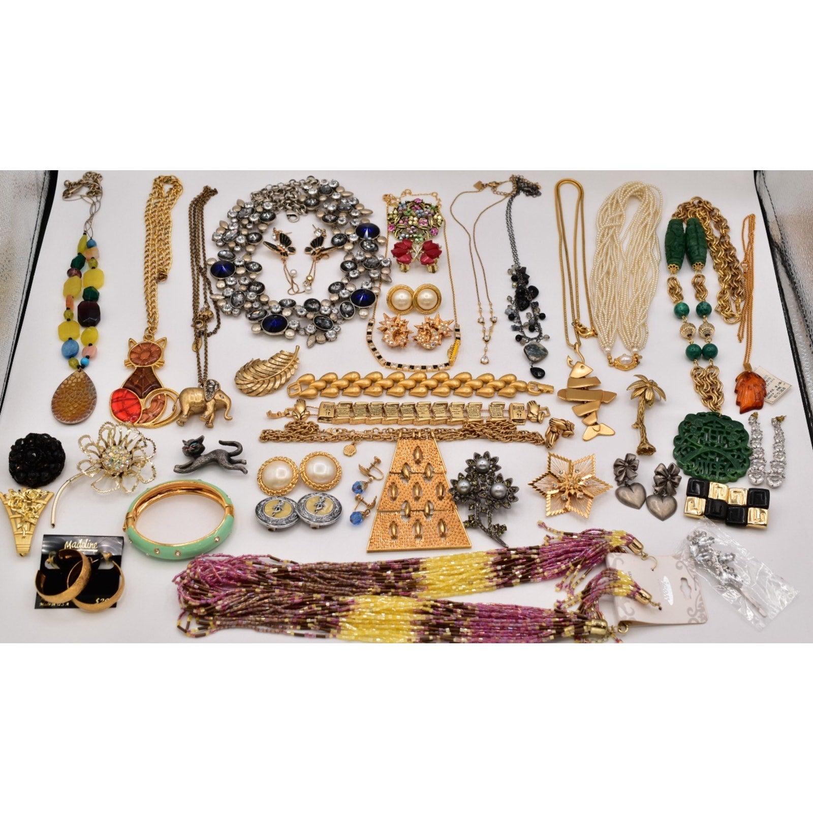 Vintage Jewelry Lot Givenchy AK Kirks Folly Monet Trifari LCI Carolee JJ J216