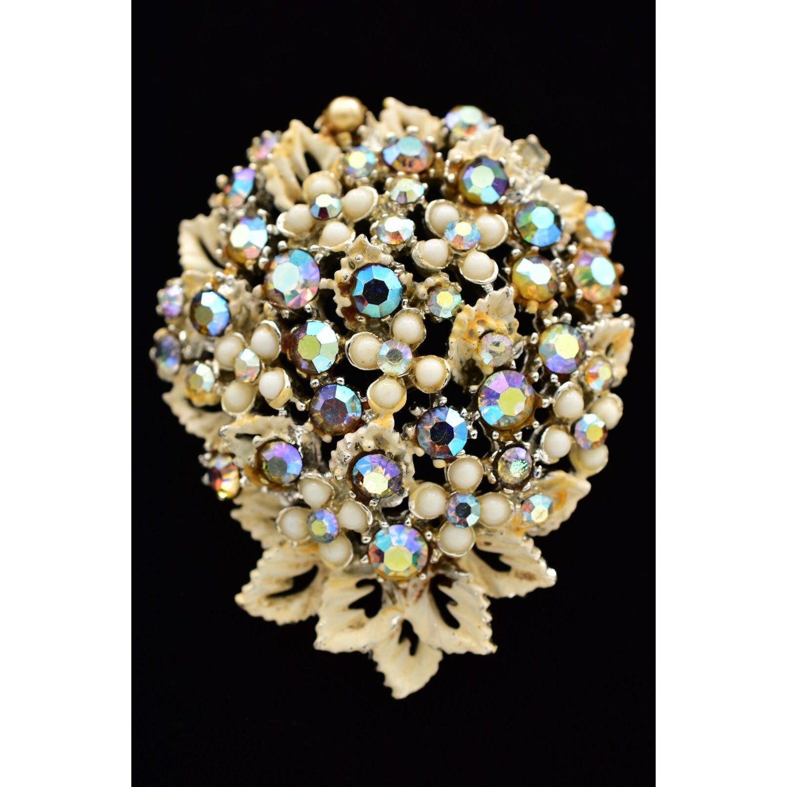 Art Vintage AB Crystal Pin Brooch