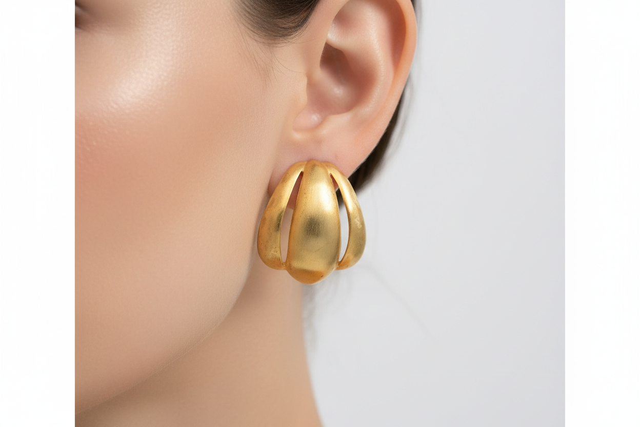 Vintage Chunky Matte Estruscan Earrings