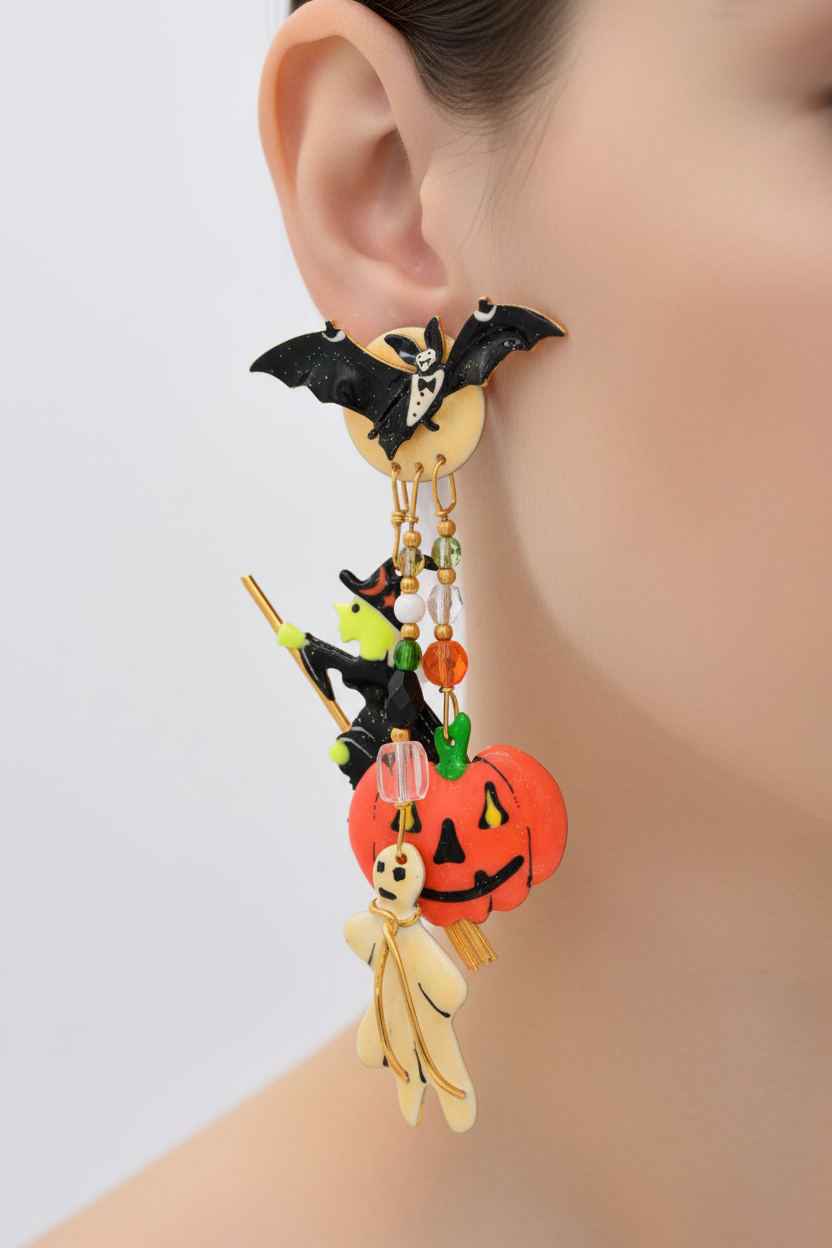 Lunch at The Ritz Halloween Night Earrings